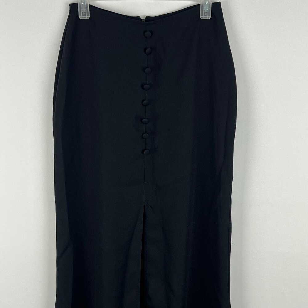 Limite Maxi Pencil Skirt Size 9/10 Black Waist 28in Front Slit Polyester